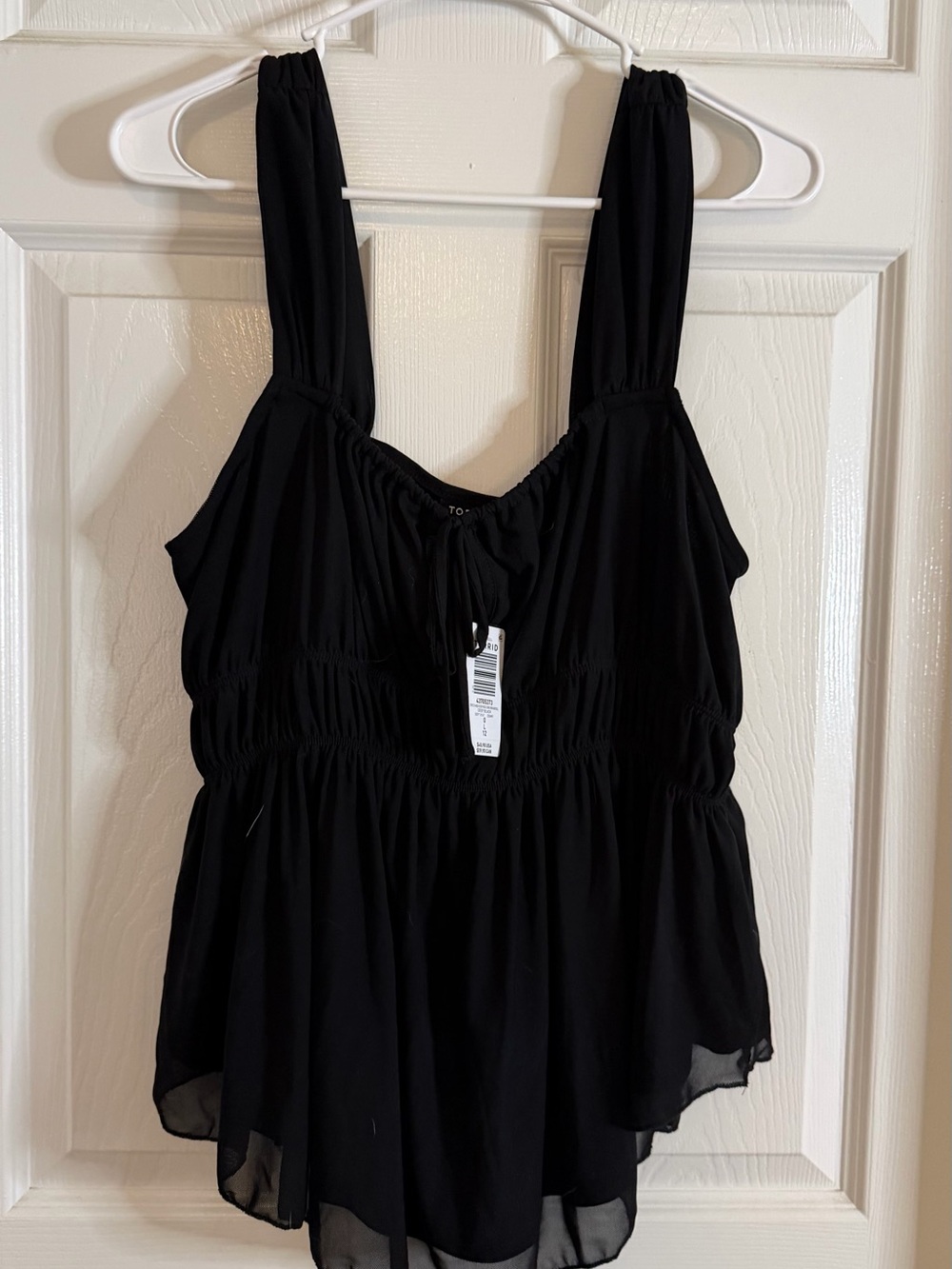 torrid Black Sleeveless Tie-Front Peplum Camisole